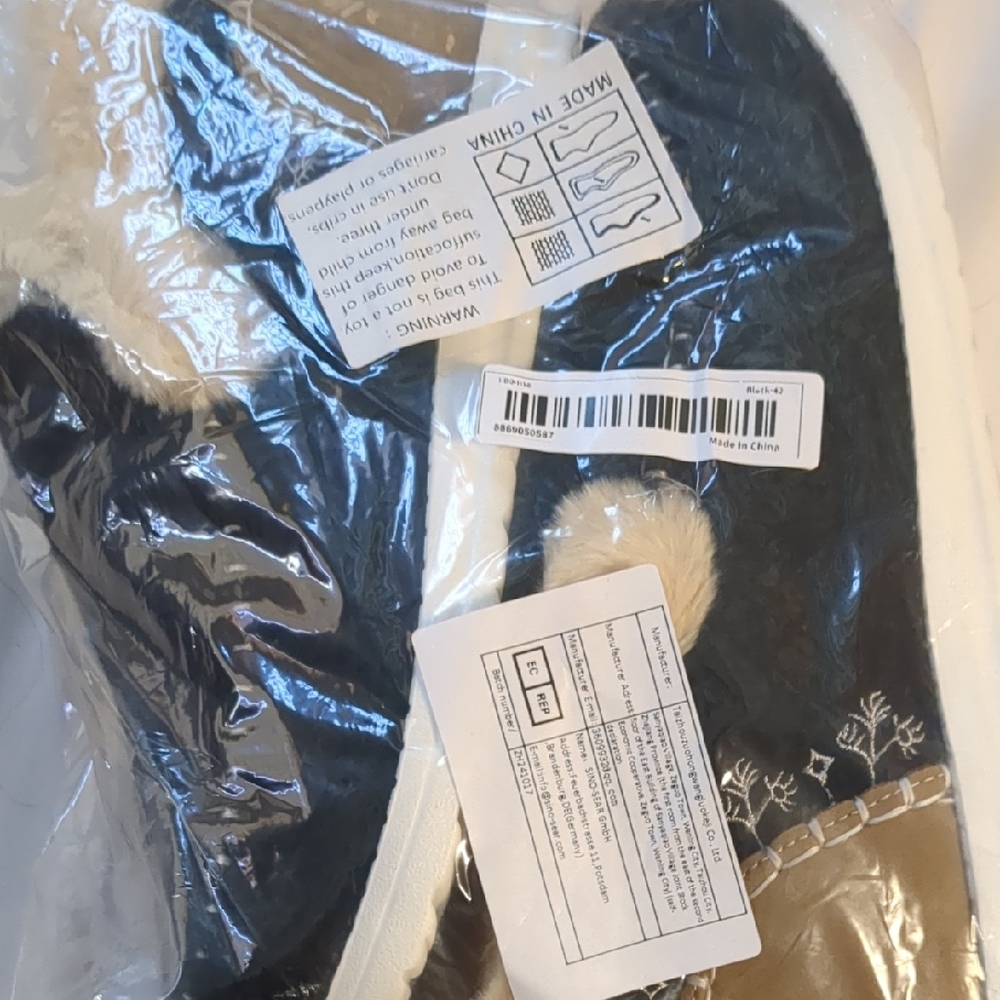 Cozy Black and White Slippers